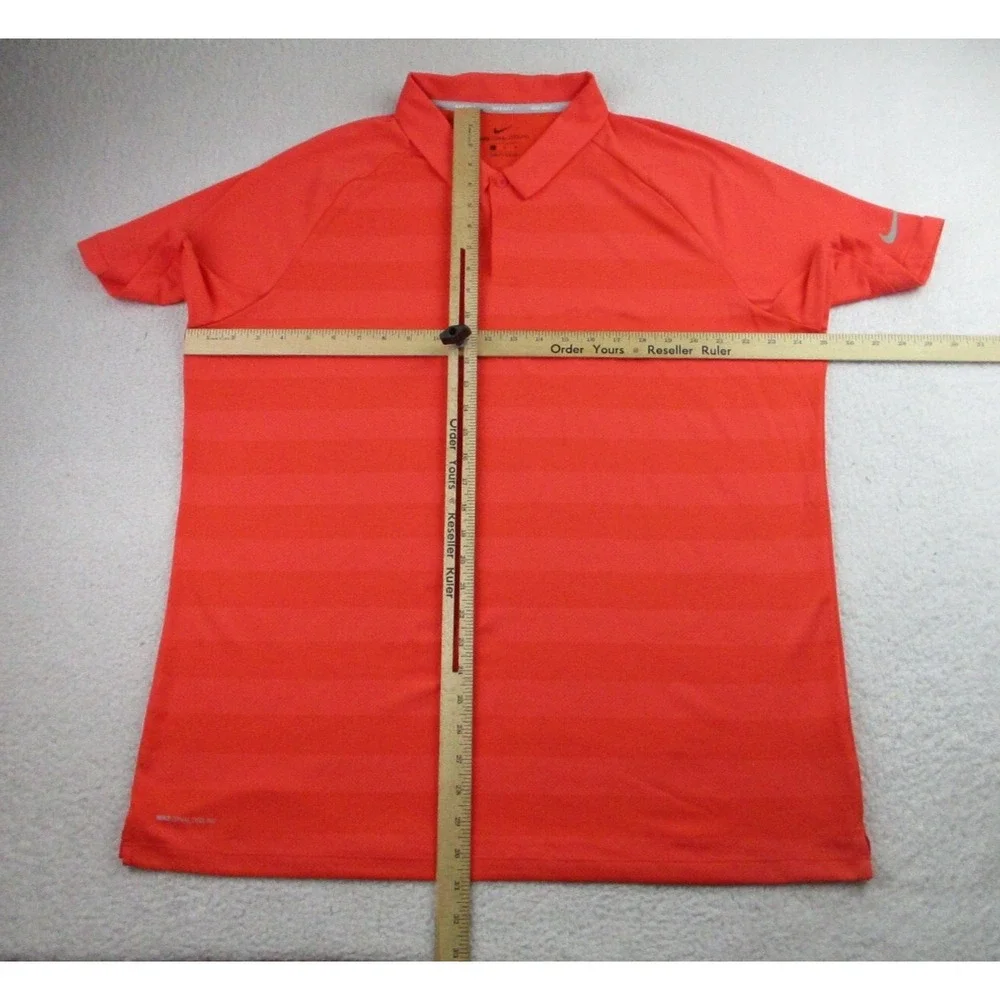 Nike Zonal Cooling Polo Shirt Mens XL Orange Short Sleeve Mesh Golf‎ Performance